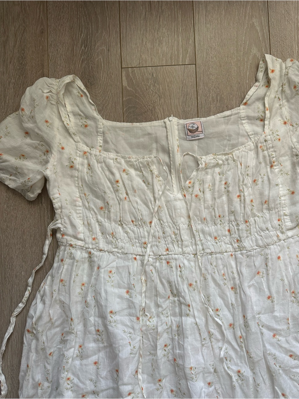 Linennaive Bergamote 20 Floral Linen Dress Midi Cottagecore White Sz 4xl — image 4 of 8
